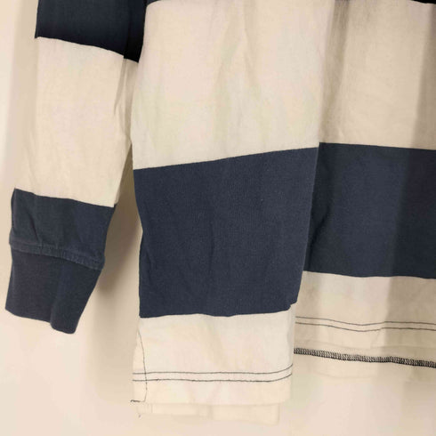 トミージーンズ tommy jeans ロゴパッチ ボーダー ラガ-シャツ メンズ import:M