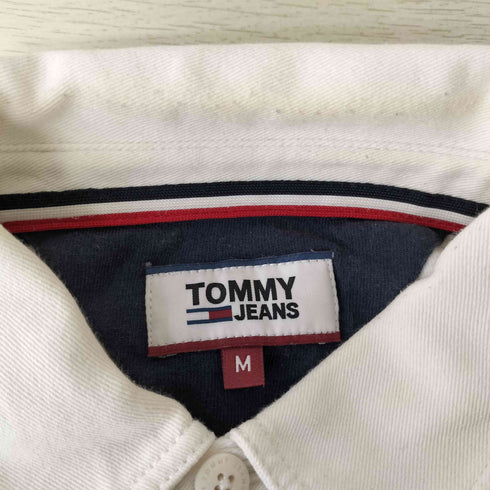 トミージーンズ tommy jeans ロゴパッチ ボーダー ラガ-シャツ メンズ import:M