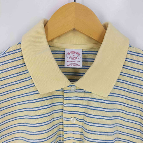 ブルックスブラザーズ BROOKS BROTHERS PERFORMANCE POLO ロゴ刺繍 ボーダー 鹿の子 ポロシャツ メンズ import:M