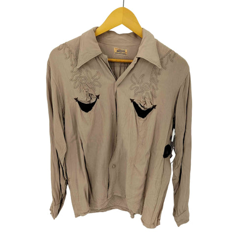 NATIONAL 40S~50S ウエスタン レーヨンオープンカラーシャツ メンズ import:M