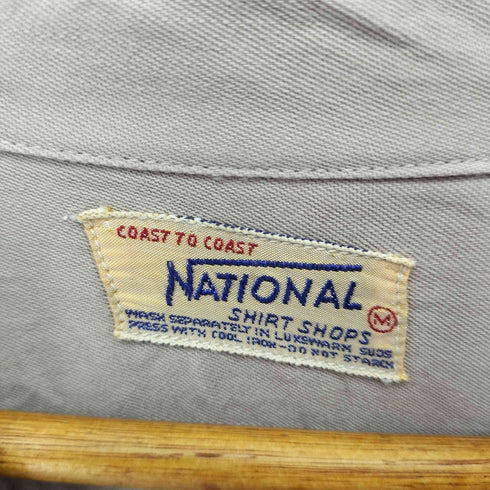 NATIONAL 40S~50S ウエスタン レーヨンオープンカラーシャツ メンズ import:M