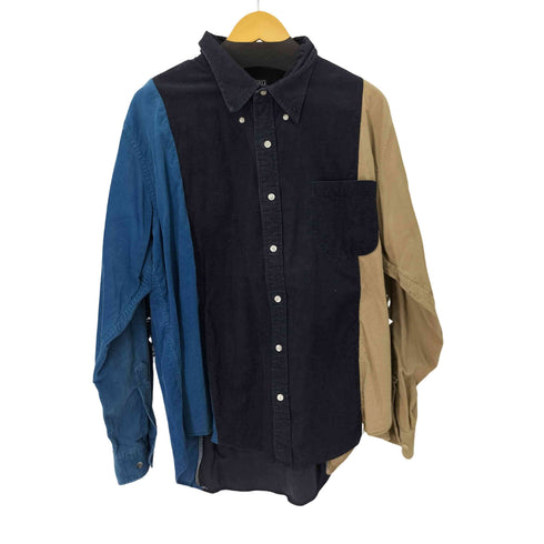 ランズエンド LANDS END L/S サイド切替デザインボタンダウンシャツ メンズ import:XXL