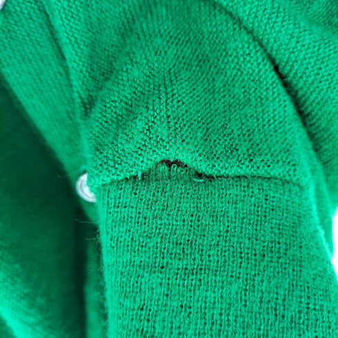 THE SWEATER 80s USA製 ロゴパッチ アクリル ニットカーディガン メンズ import:M