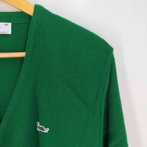 THE SWEATER 80s USA製 ロゴパッチ アクリル ニットカーディガン メンズ import:M