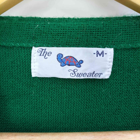 THE SWEATER 80s USA製 ロゴパッチ アクリル ニットカーディガン メンズ import:M