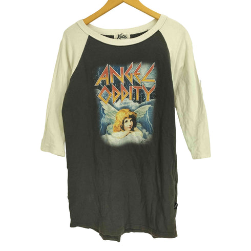 ケイティ Katie エンジェルプリント クルーネック ラグランTシャツ レディース FREE