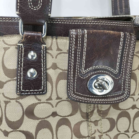 コーチ COACH シグネチャー レザー トートバッグ レディース