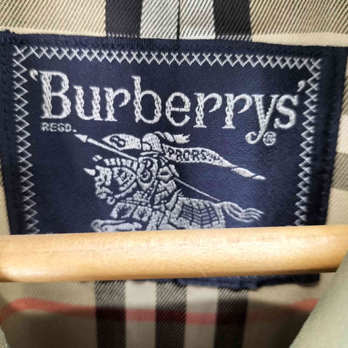 バーバリーズ BURBERRYS 80-90s 裏地ノバチェック 玉虫 比翼ステンカラーコート メンズ