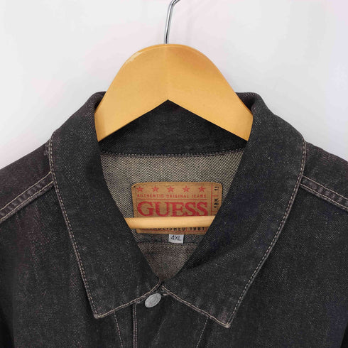 ゲス GUESS メキシコ製 ブラックデニムジャケット ビッグサイズ メンズ 4XL