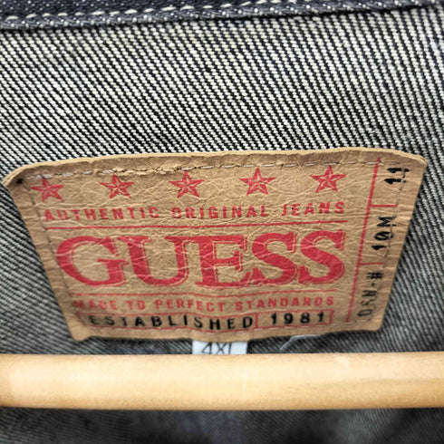 ゲス GUESS メキシコ製 ブラックデニムジャケット ビッグサイズ メンズ 4XL