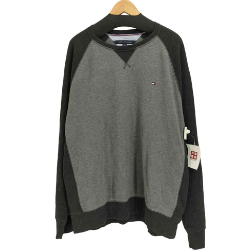トミーヒルフィガー TOMMY HILFIGER クルーネック フラッグロゴ刺繍 ラグランスウェット メンズ import:XXL