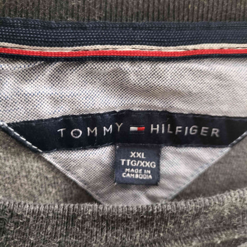 トミーヒルフィガー TOMMY HILFIGER クルーネック フラッグロゴ刺繍 ラグランスウェット メンズ import:XXL