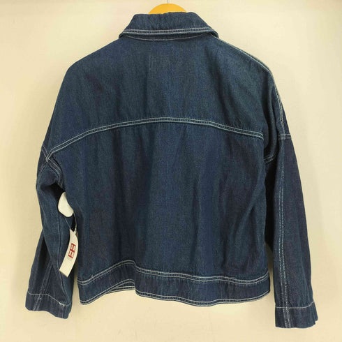 ザラ ZARA クロップド丈 カバーオール デニムジャケット レディース import:L