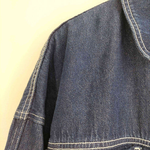 ザラ ZARA クロップド丈 カバーオール デニムジャケット レディース import:L