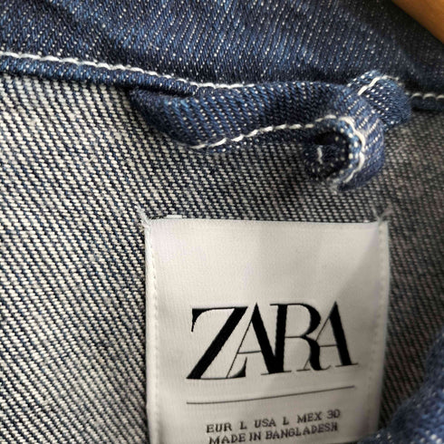 ザラ ZARA クロップド丈 カバーオール デニムジャケット レディース import:L