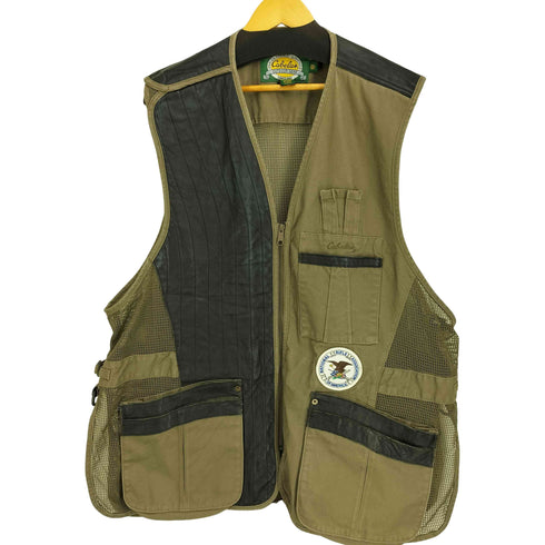 カベラス Cabelas ワッペン付きレザー切替メッシュハンティングベスト メンズ 3XL