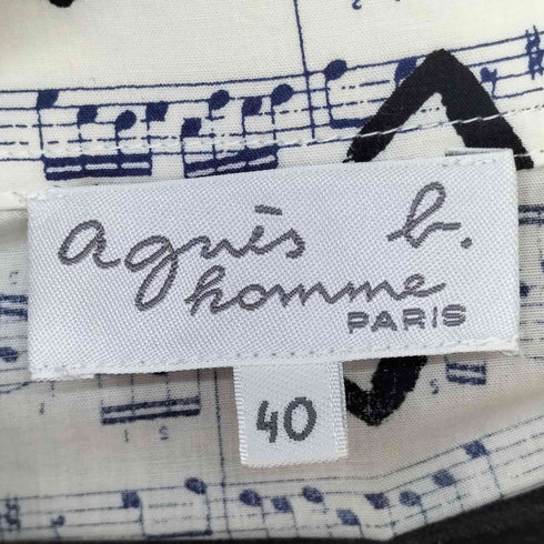 アニエスベーオム Agnes b.homme 音符ハート 総柄シャツ メンズ 40