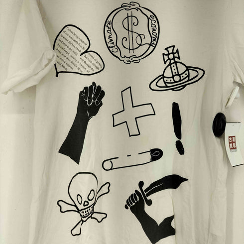 ヴィヴィアンウエストウッド アングロマニア Vivienne Westwood ANGLOMANIA オーブ 総柄クルーネックTシャツ メンズ JPN:S