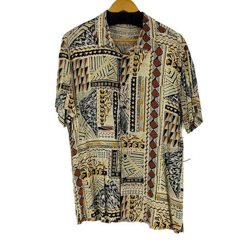 ベルシュカ BERSHKA 総柄 S/S レーヨンアロハシャツ メンズ import:M