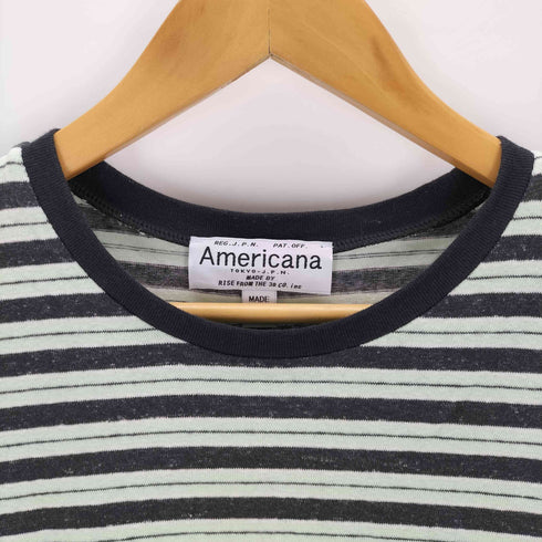 アメリカーナ Americana サイドジップ ボーダーTシャツ レディース FREE