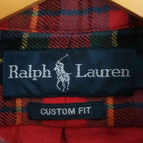 ラルフローレン RALPH LAUREN CUSTOM FIT ポニー刺繍 ボタンダウン チェックシャツ メンズ import:S