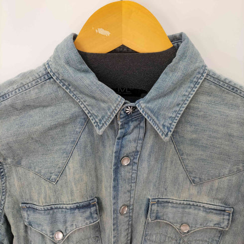 ダブルアールエルラルフローレン RRL RALPH LAUREN メタルコンチョデニムウエスタンシャツ メンズ 155/84A