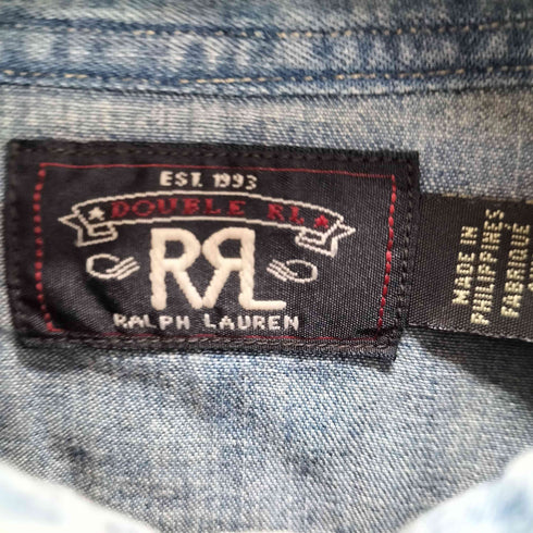 ダブルアールエルラルフローレン RRL RALPH LAUREN メタルコンチョデニムウエスタンシャツ メンズ 155/84A