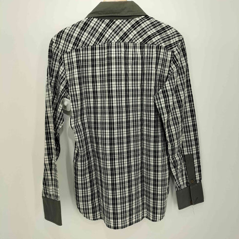 ヴィヴィアンウエストウッドマン Vivienne Westwood MAN チェック柄 ハーフボタン パッチワークロングスリーブシャツ メンズ EUR:44