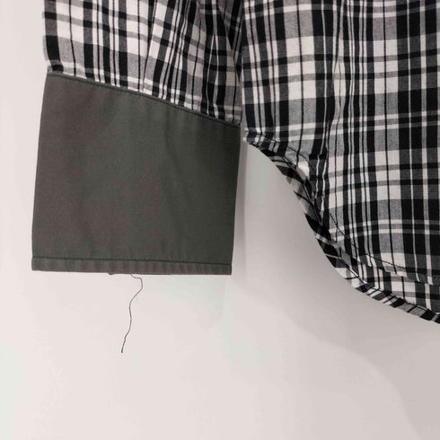 ヴィヴィアンウエストウッドマン Vivienne Westwood MAN チェック柄 ハーフボタン パッチワークロングスリーブシャツ メンズ EUR:44