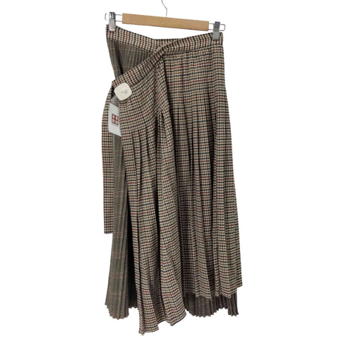 ザラ ZARA CHECKED PATCHWORK SKIRT プリーツデザインスカート レディース JPN:XS
