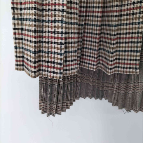 ザラ ZARA CHECKED PATCHWORK SKIRT プリーツデザインスカート レディース JPN:XS