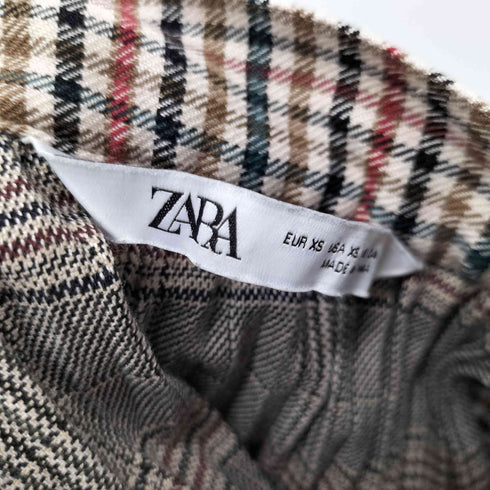 ザラ ZARA CHECKED PATCHWORK SKIRT プリーツデザインスカート レディース JPN:XS