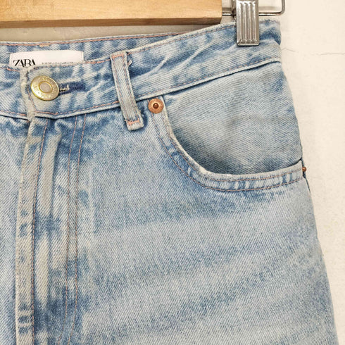 ザラ ZARA 裾カットオフワイドバギーデニムパンツ メンズ 36