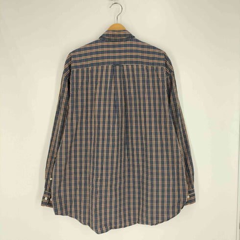 ノーティカ NAUTICA 90s TWO-PLY COTTON チェック柄 ロゴ刺繍 ボタンダウンシャツ メンズ import:XL