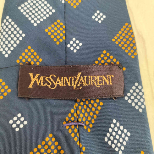 イヴサンローラン Yves Saint Laurent ドット格子柄ネクタイ メンズ