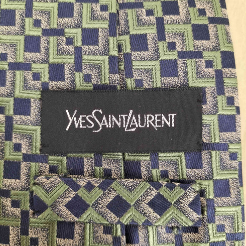 イヴサンローラン Yves Saint Laurent 幾何学模様ネクタイ メンズ