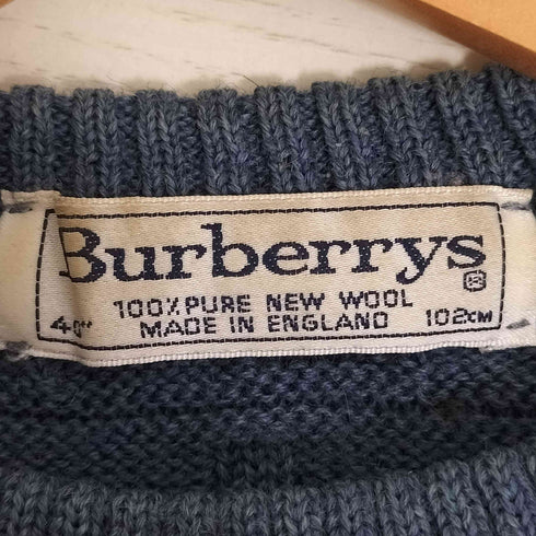 バーバリーズ BURBERRYS 90s イングランド製 ゴルフ刺繍 クルーネック ニット メンズ 40