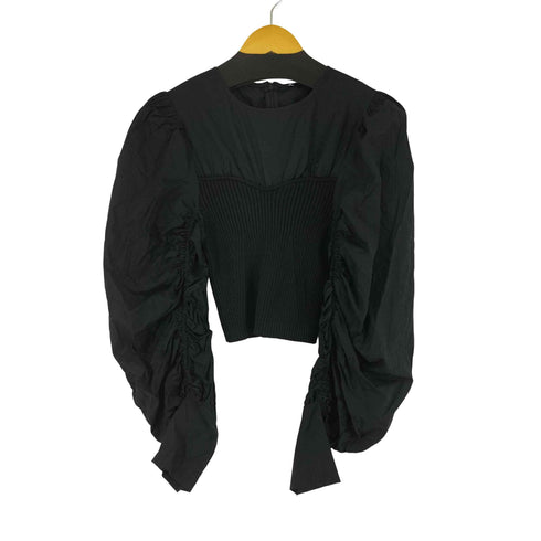 ザラ ZARA ドッキングニットパフスリーブプルオーバー レディース import:M