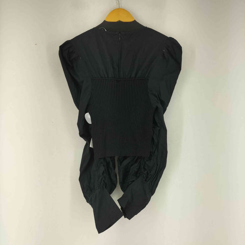 ザラ ZARA ドッキングニットパフスリーブプルオーバー レディース import:M