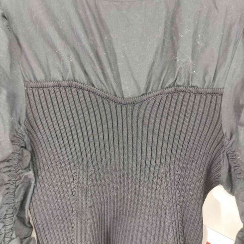 ザラ ZARA ドッキングニットパフスリーブプルオーバー レディース import:M