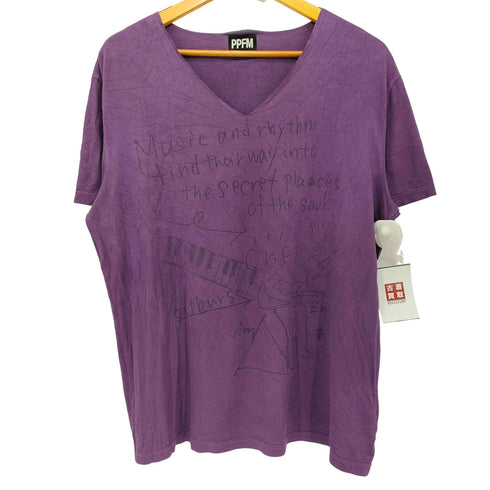 ピーピーエフエム PPFM Y2K Rare Japanese Label / Archive / Music and rhythm VネックTシャツ メンズ L