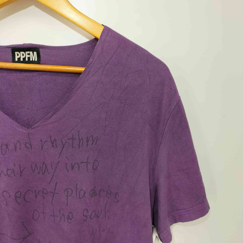 ピーピーエフエム PPFM Y2K Rare Japanese Label / Archive / Music and rhythm VネックTシャツ メンズ L