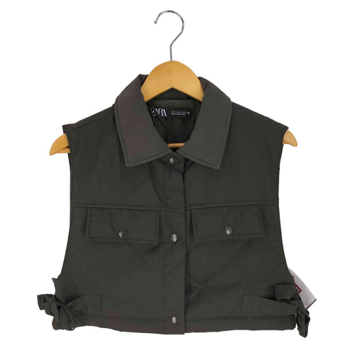 ザラ ZARA QUILTED CROPPED VEST キルティングクロップドベスト レディース import:S