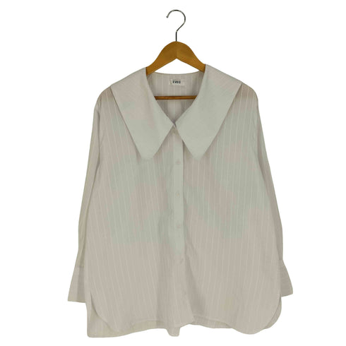 エヴリス EVRIS ストライプ BIG COLLAR シャツ レディース FREE