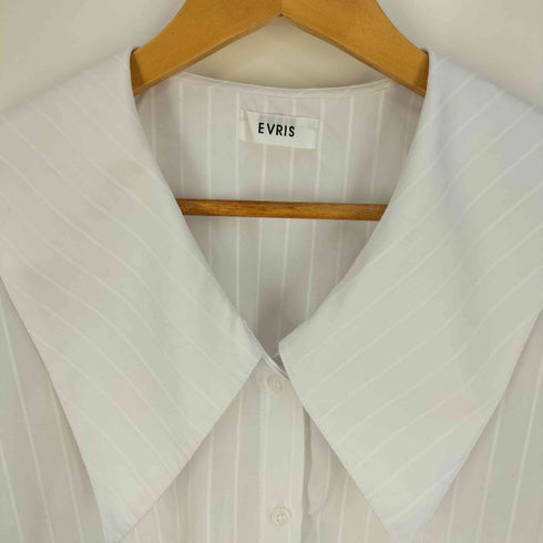エヴリス EVRIS ストライプ BIG COLLAR シャツ レディース FREE