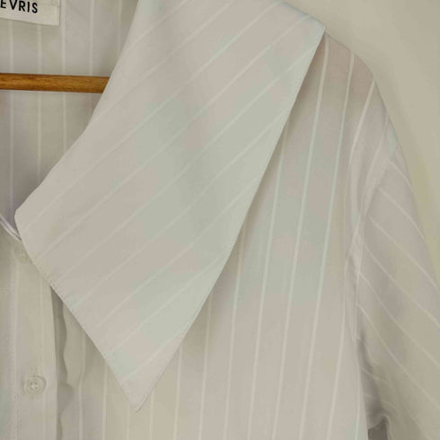 エヴリス EVRIS ストライプ BIG COLLAR シャツ レディース FREE