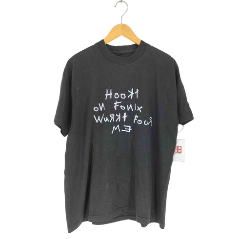 90S メッセージプリントTシャツ 袖裾シングル メンズ