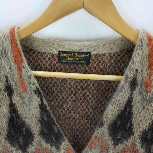 ジャーナルスタンダードホームステッド JOURNAL STANDARD J.S HOMESTEAD モヘア レトロ ノルディック カーディガン メンズ import:M