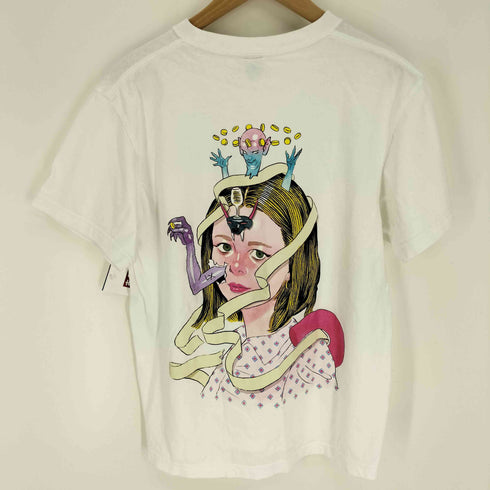 THE KLOCK WORX SICK OF MYSELF ガール 宇宙人 カラフル 両面プリント S/S Tシャツ メンズ