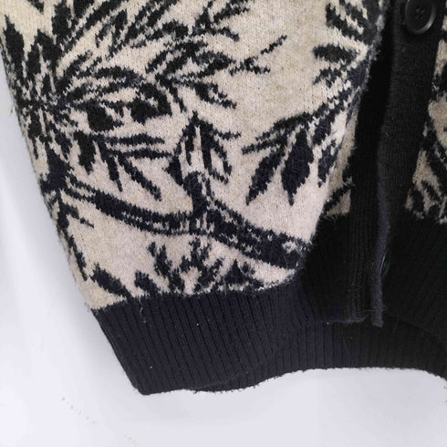 ザラ ZARA 総柄ニットカーディガン メンズ import:L